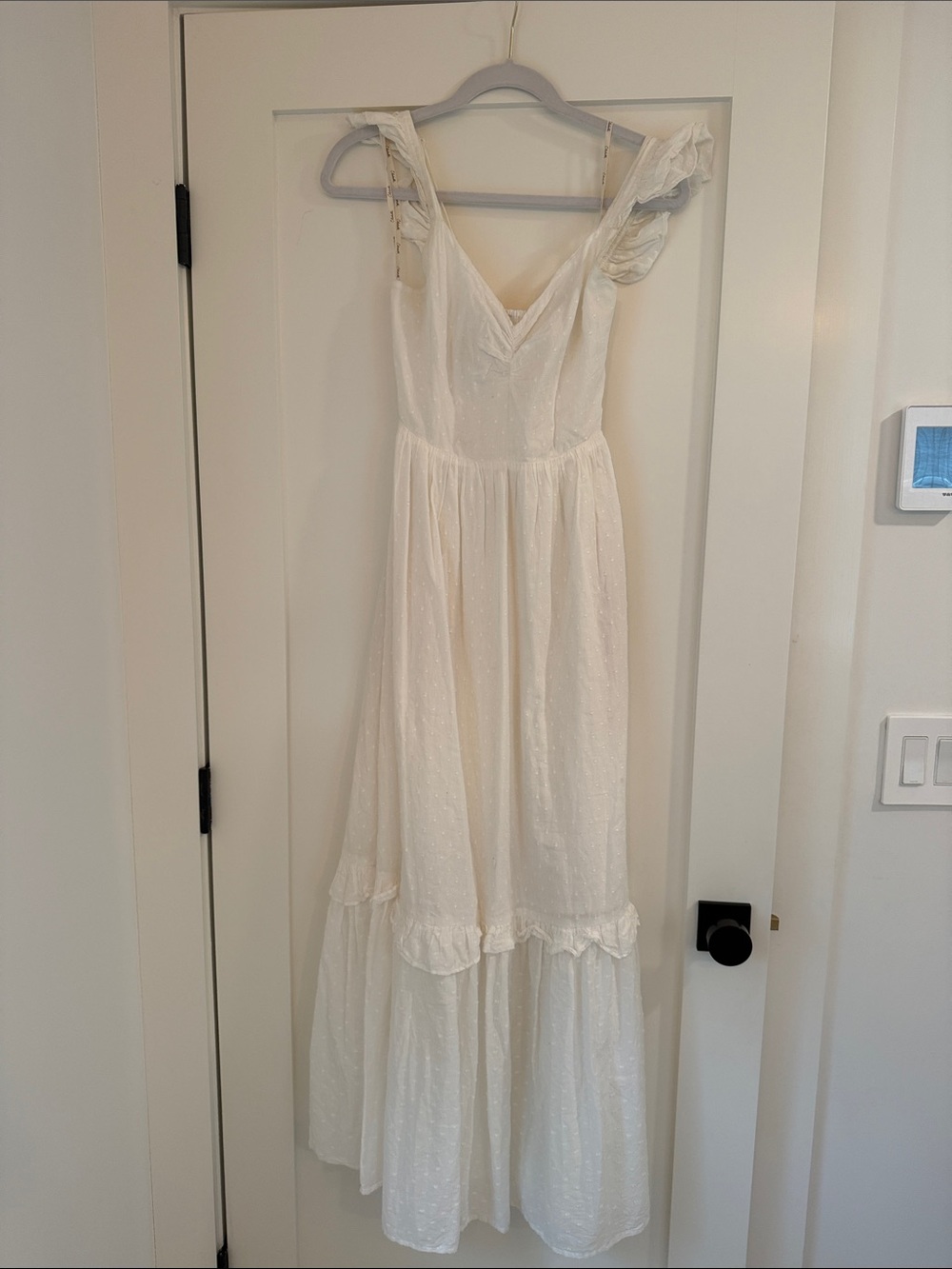 Cleobella Cream Ruffled Strap Maxi Chemise